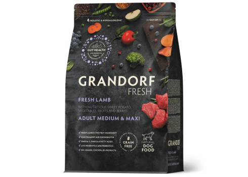 Grandorf Fresh Värske Lambaliha ja Bataat keskmistele ja suurtele koertele 3kg