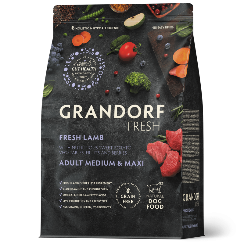 Grandorf Fresh Värske Lambaliha ja Bataat keskmistele ja suurtele koertele 3kg Grandorf Fresh Värske Lambaliha ja Bataat keskmistele ja suurtele koertele 3kg