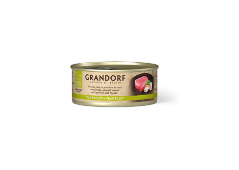 Grandorf Tuunikala filee ja Krabifilee konserv kassidele 6x70g