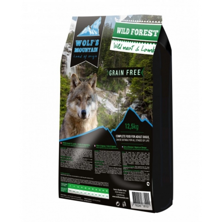 Wolf's Mountain koeratoit WILD FOREST teraviljavaba - uluki- & lambalihaga 12,5 kg