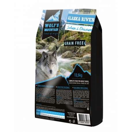 Wolf's Mountain koeratoit ALASKA RIVER teraviljavaba - lõhe & kanalihaga 12,5 kg Wolf's Mountain koeratoit ALASKA RIVER teraviljavaba - lõhe & kanalihaga 12,5 kg