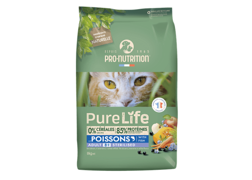 Pure Life Cat Sterilized 8+ Pardiliha ja Valge kalaga Eakatele kassidele 8kg 4x2kg
