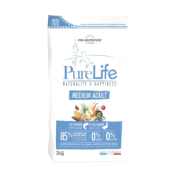 Pure Life Dog Medium Adult Lõhe ja Pardilihaga Täiskasvanud koertele 2kg