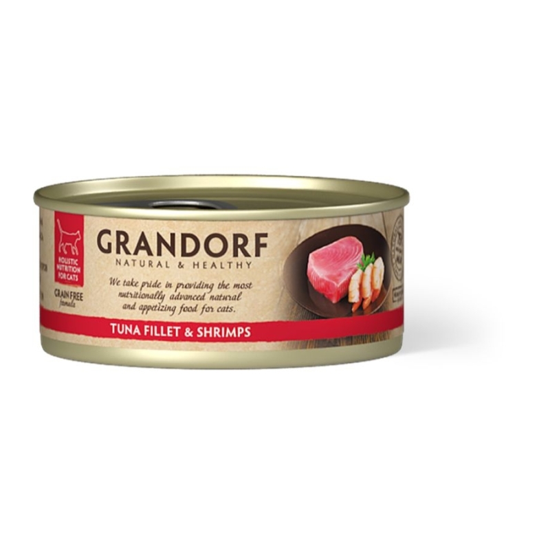 Grandorf Tuunikala filee ja Krevetid konserv kassidele 6x70g Grandorf Tuunikala filee ja Krevetid konserv kassidele 6x70g