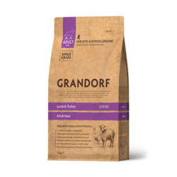 Grandorf Lambaliha ja Kalkuniliha Täiskasvanud Suurtele Koertele 3kg