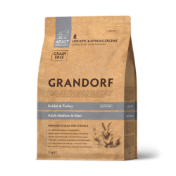 Grandorf Jänese- ja Kalkuniliha Täiskasvanud Keskmist ja Suurt Kasvu Koertele 6kg (2x3kg)