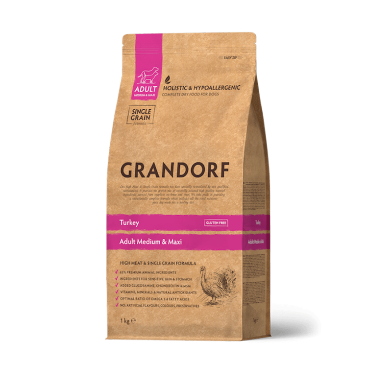Grandorf Kalkuniliha Keskmistele ja Suurtele koertele 1kg