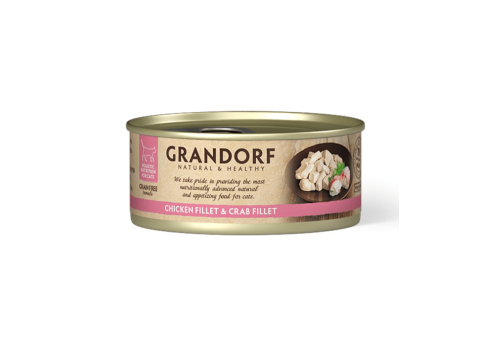 Grandorf Kana Rinnafilee ja Krabifilee konserv kassidele 6x70g
