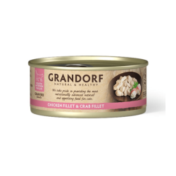Grandorf Kana Rinnafilee ja Krabifilee konserv kassidele 6x70g