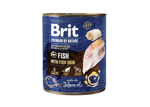 Brit Premium by Nature konserv Fish with Fish Skin koertele 800g
