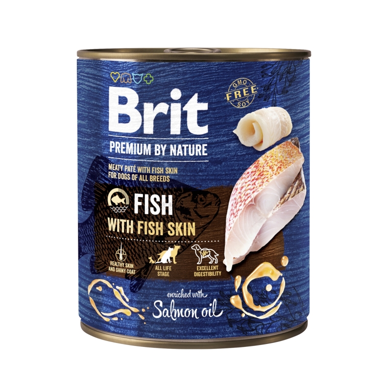 Brit Premium by Nature konserv Fish with Fish Skin koertele 800g Brit Premium by Nature konserv Fish with Fish Skin koertele 800g