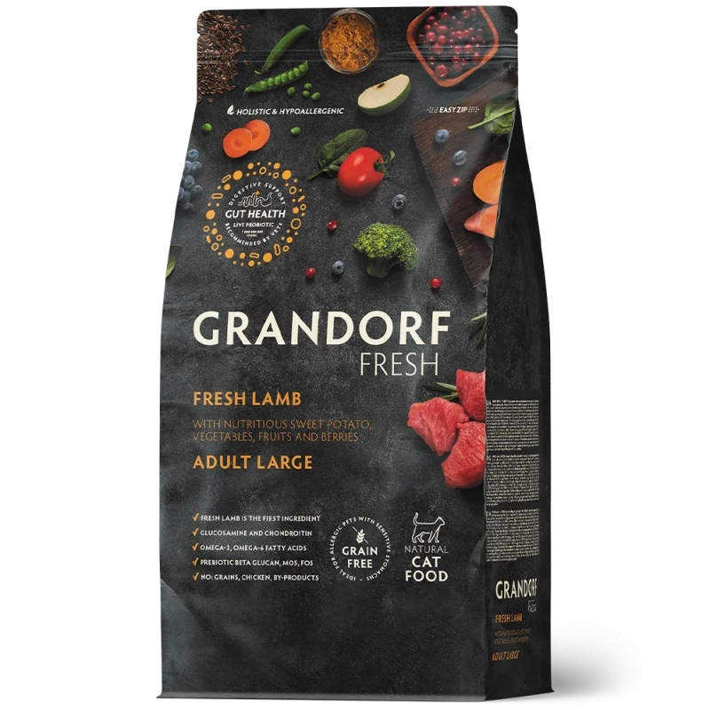 Grandorf Cat Fresh Värske Lammas ja Bataat Täiskasvanud Suurtele Kassidele 2kg Grandorf Cat Fresh Värske Lammas ja Bataat Täiskasvanud Suurtele Kassidele 2kg