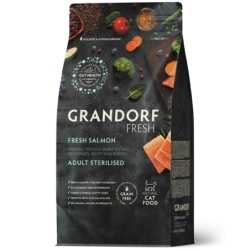 Grandorf Cat Fresh Värske Lõhe ja Bataat Täiskasvanud Steriliseeritud Kassidele 2kg