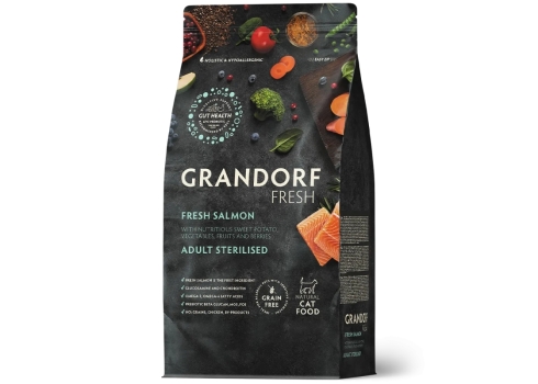 Grandorf Cat Fresh Värske Lõhe ja Bataat Täiskasvanud Steriliseeritud Kassidele 400g