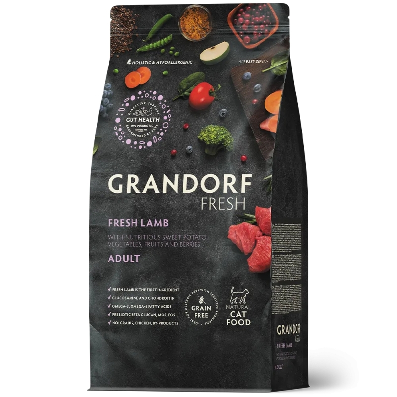 Grandorf Cat Fresh Värske Lammas ja Bataat Täiskasvanud Kassidele 2kg Grandorf Cat Fresh Värske Lammas ja Bataat Täiskasvanud Kassidele 2kg