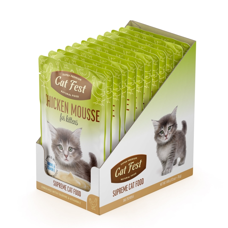 Cat Fest Chicken mousse for kittens kassitoit 12x70g Cat Fest Chicken mousse for kittens kassitoit 12x70g