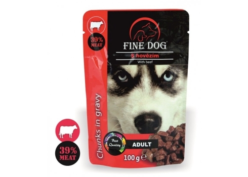 Fine Dog koeraeine veisega 22X100g