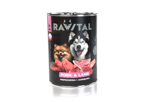 Ravital Pork & Lamb konserv koerale 800g