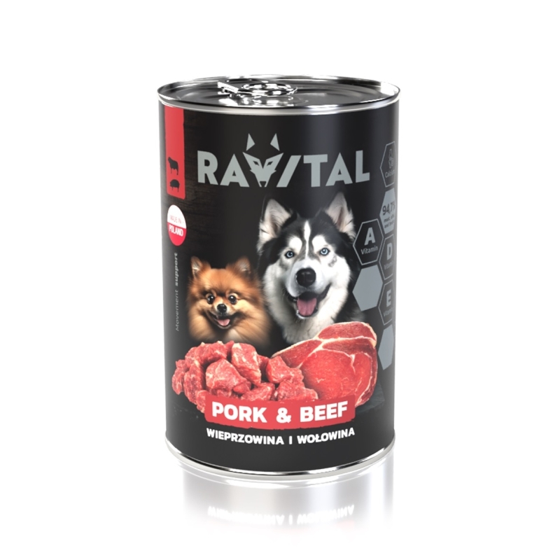 Ravital Pork & Beef konserv koerale 400g Ravital Pork & Beef konserv koerale 400g