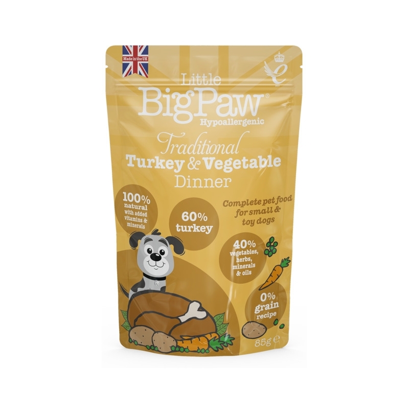 Little Bigpaw koera einekotike kalkuni ja köögiviljadega 85 g Little Bigpaw koera einekotike kalkuni ja köögiviljadega 85 g