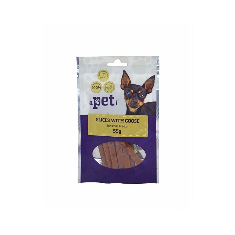 Apeti maius väikest tõugu koerale, haneliha viilud 55 g Apeti maius väikest tõugu koerale, haneliha viilud 55 g