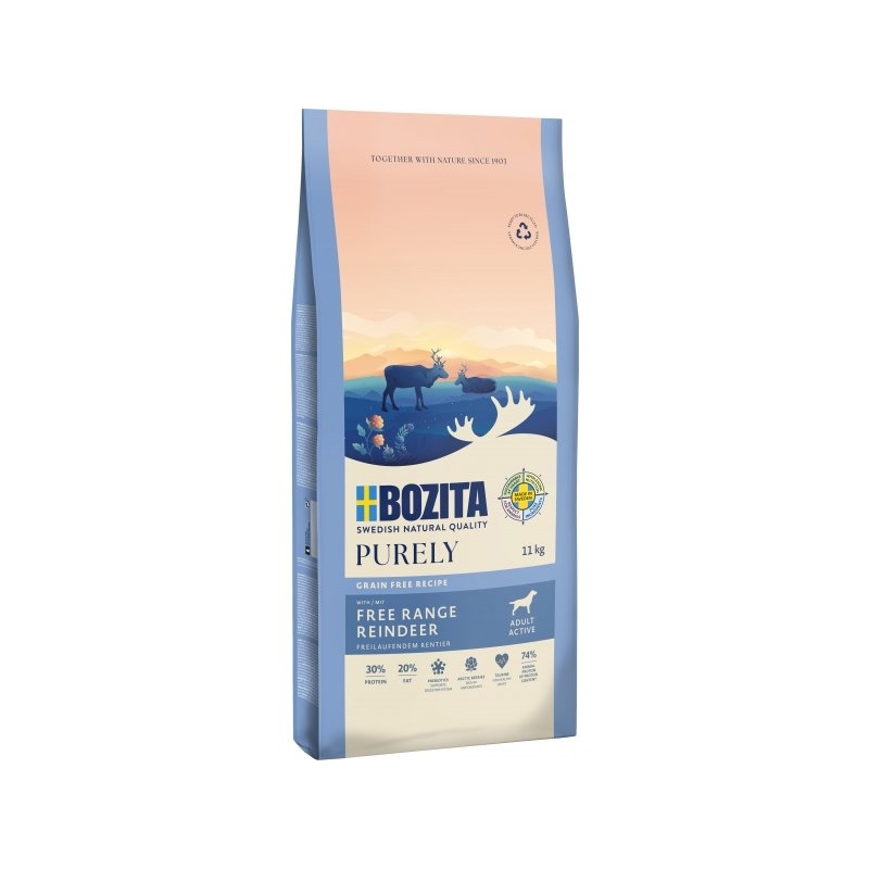 Bozita Dog Purely Adult Active REINDEER GRAIN FREE koeratoit 11kg 