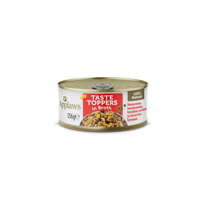 Applaws Taste Toppers konserv koertele kana ja veisemaksaga, 156g Applaws Taste Toppers konserv koertele kana ja veisemaksaga, 156g