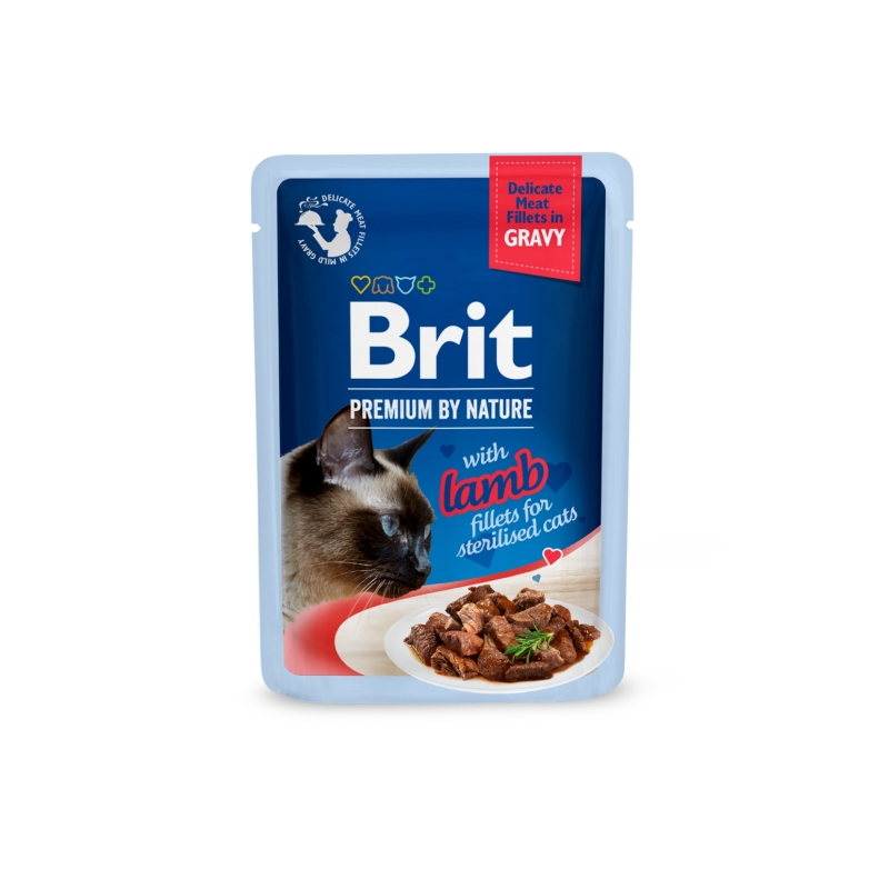 Brit Premium Delicate Lamb Fillets in Gravy märgtoit steriliseeritud kassidele 85g Brit Premium Delicate Lamb Fillets in Gravy märgtoit steriliseeritud kassidele 85g