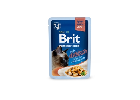 Brit Premium Delicate Chicken Fillets in Gravy märgtoit steriliseeritud kassidele 85g