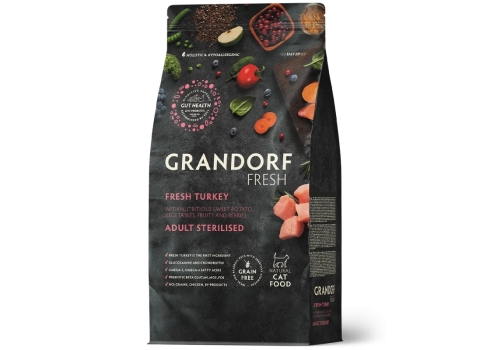 Grandorf Cat Fresh Värske Kalkun ja Bataat Steriliseeritud Kassidele 400g