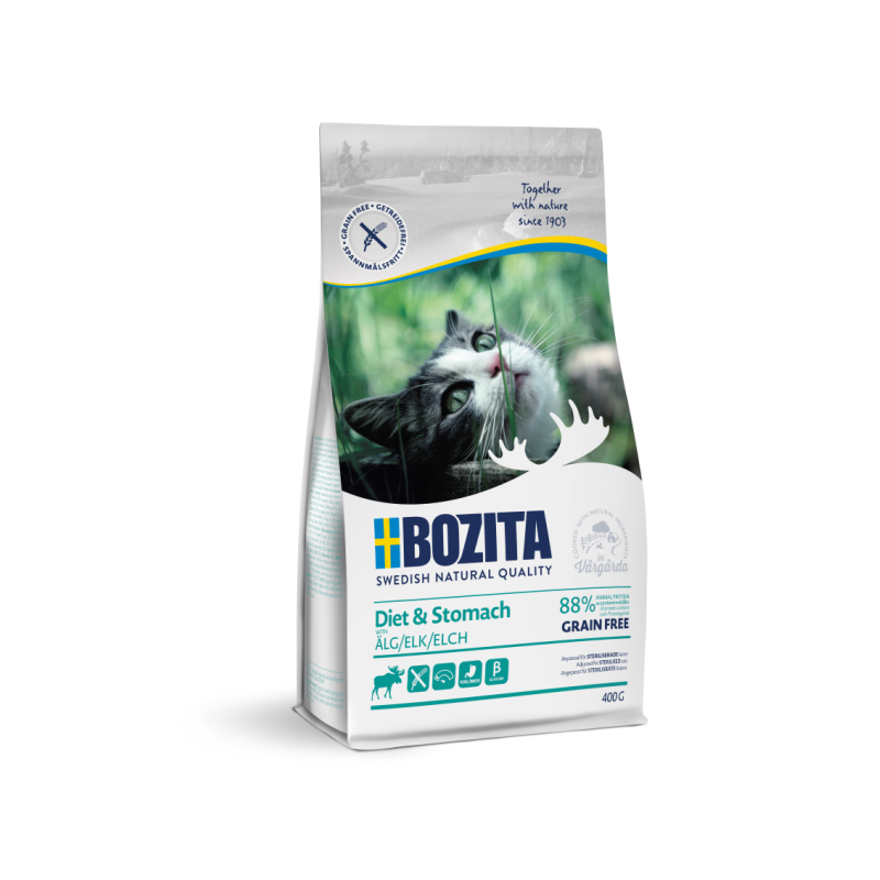 Bozita Diet&Stomach Grain Free Elk kassitoit 400g teraviljavaba kassitoit