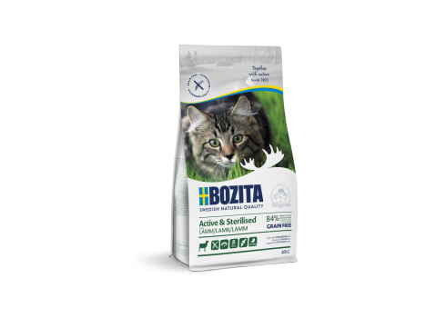 Bozita Active & Sterilised Grain Free Lamb kassitoit 0.4kg teraviljavaba