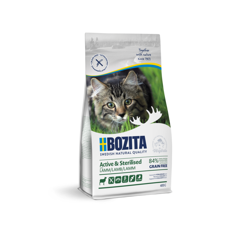 Bozita Active & Sterilised Grain Free Lamb kassitoit 0.4kg teraviljavaba