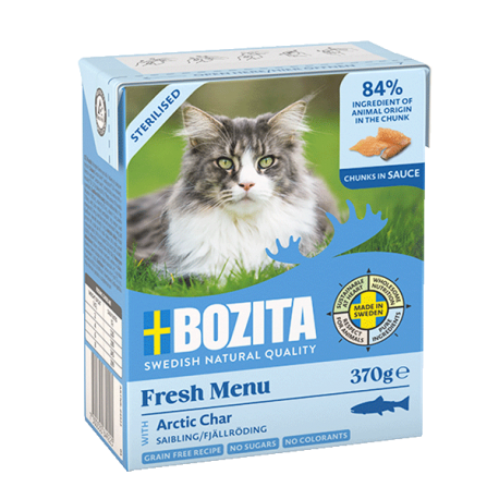 Bozita kassikonserv Sterilised Chunks in Sauce with Char 6x370g