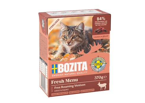 Bozita kassikonserv Sterilised Free Roaming Venison in Jelly 12x370g