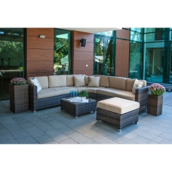 Aiamööbli komplekt DAWSON patjadega pruun, wicker aiamööbli komplekt