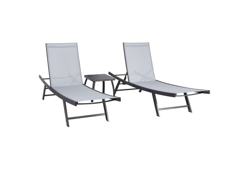 Aiamööbli komplekt ARIO abilaud ja 2 lamamistooli, aiamööbli müük