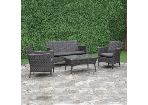 Aiamööblikomplekt WATERS laud, diivan ja 2 tooli, aiamööbel