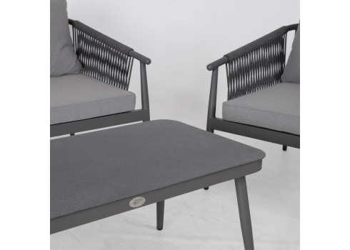 Aiamööblikomplekt WEILBURG laud, diivan ja 2 tooli, aiamööbel