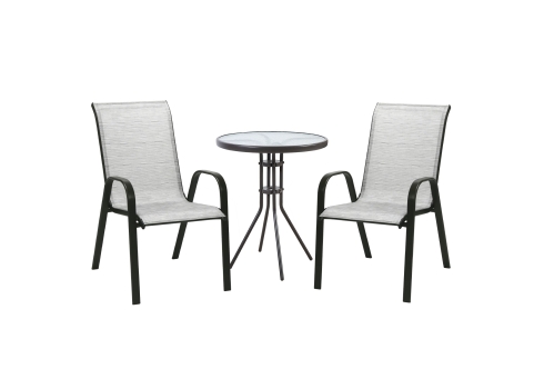 Komplekt DUBLIN laud ja 2 tooli, aiamööbel, aiamööblikomplekt