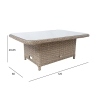 Laud PACIFIC 120x80xH46-65cm, hallikasbeež