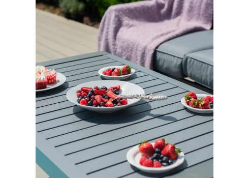 Aiamööblikomplekt TOMSON laud ja nurgadiivan, tumehall