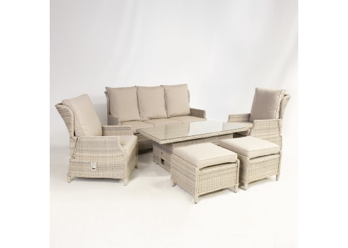 Aiamööblikomplekt BASEL laud diivan 2 tugitooli ja 2 tumbat aiamööbel