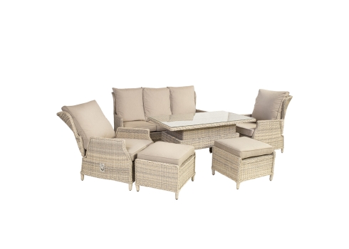 Aiamööblikomplekt BASEL laud diivan 2 tugitooli ja 2 tumbat aiamööbel