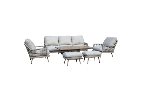 Aiamööblikomplekt MARENDA 6-osaline, hall/beež