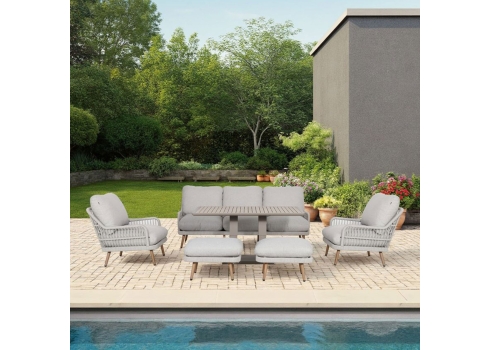 Aiamööblikomplekt MARENDA 6-osaline, hall/beež