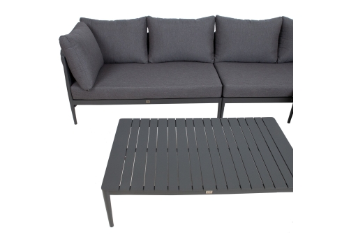 Aiamööblikomplekt BREMEN laud, nurgadiivan, hall