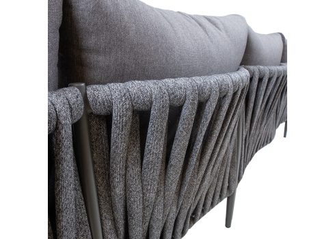 Aiamööblikomplekt BREMEN laud, nurgadiivan, hall