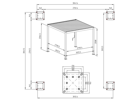 Varikatus MIRADOR-111 3x3m, tumehall