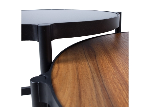 Aiamööblikomplekt HELSINKI diivan, 2 tooli ja 2 lauda, must